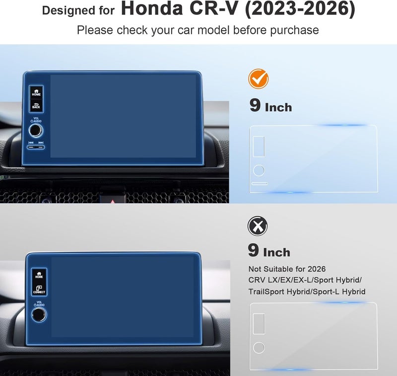 BSTW for 2026 Honda CRV Screen Protector for 2023-2025 CR-V EX-L/2023-2026 Sport Touring/2024-2025 Sport-L 9-In Display for Honda CRV Hybrid Accessories Tempered Glass Protective Film - Image 2